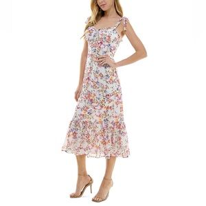 City Studios Floral Corset Midi Dress